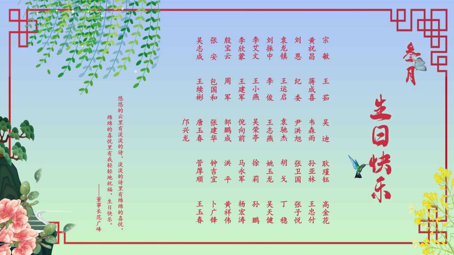 【生日祝?！抗ё?月生日的員工生日快樂！